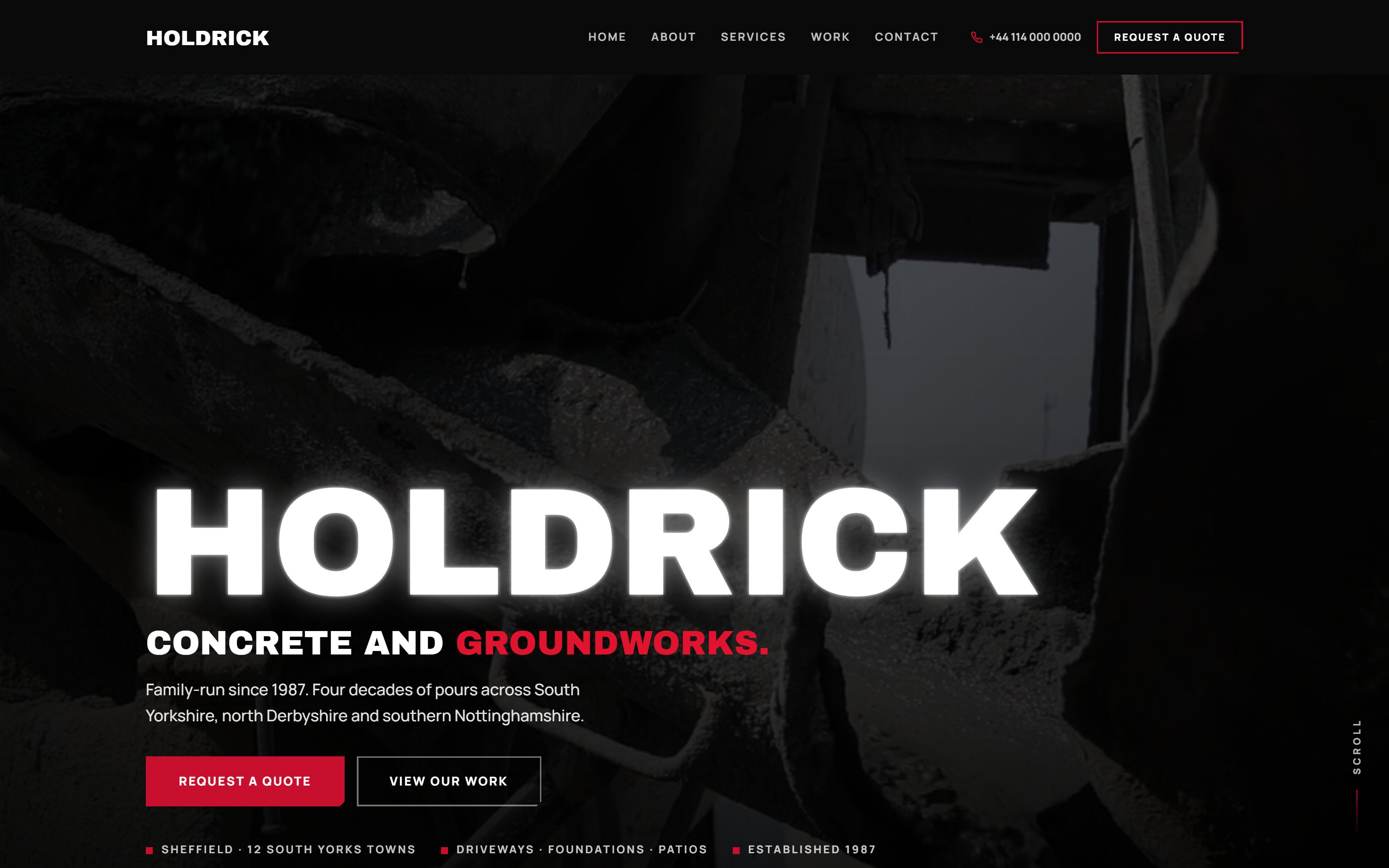 Holdrick Concrete & Groundworks — the website WaveSignal built